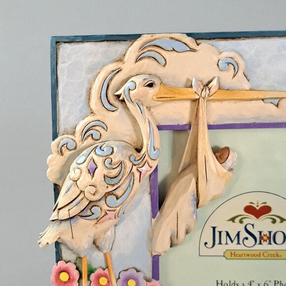 Jim Shore "Special Delivery" Frame 9” Stork Baby Picture 4" x 6" photo - Picture 10 of 12
